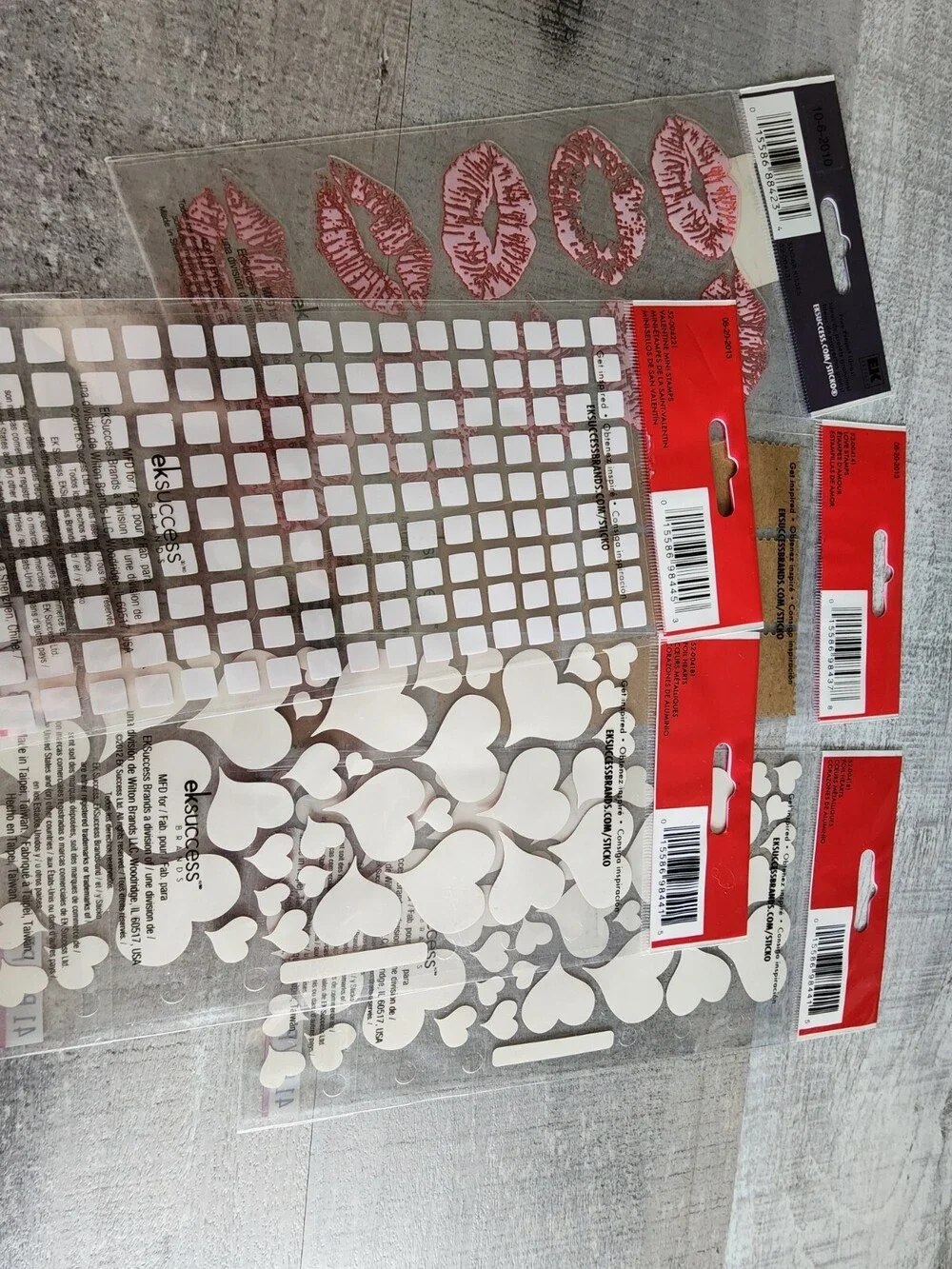 Scrapbook Stickers LOT Love Hearts Lips Valentine's Day Sticko Retired NEW #34